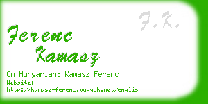 ferenc kamasz business card